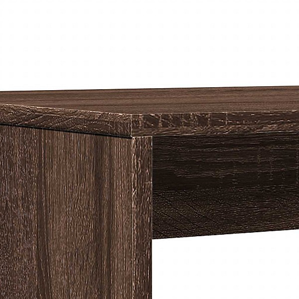 3 daļīgs ēdamgalda un sola komplekts Brown Oak Engineered Wood