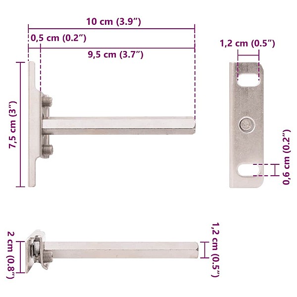 peldošie plauktu kronšteini 12 gab. Ø12x100 mm oglekļa tērauds