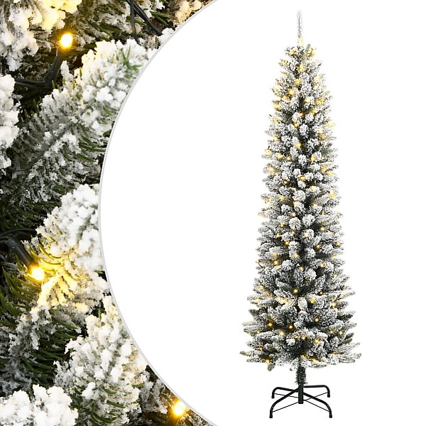 mākslīgā Ziemassvētku egle ar sniegu, 150 cm, 150 LED