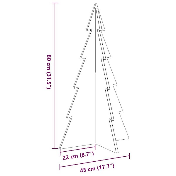 koka Ziemassvētku eglīte, balta, 80 cm, priedes masīvkoks