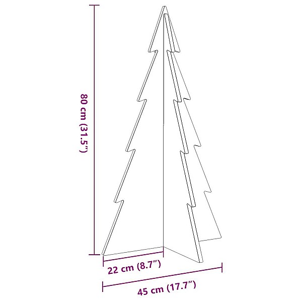 koka Ziemassvētku eglīte, vaska brūna, 80 cm, priedes masīvkoks