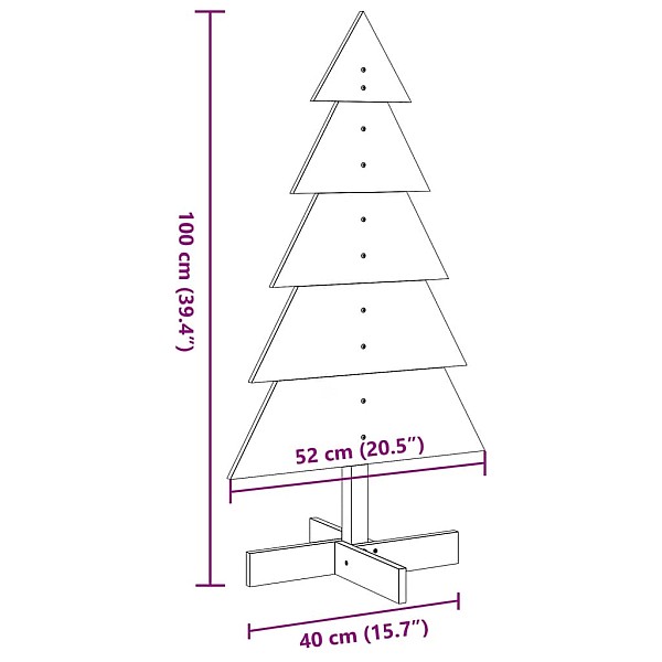 koka Ziemassvētku eglīte dekorēšanai, 100 cm, priedes masīvkoks