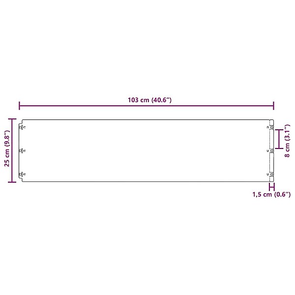 Zālāju apmales 20 gab 25x103 cm Elastīgs tērauds