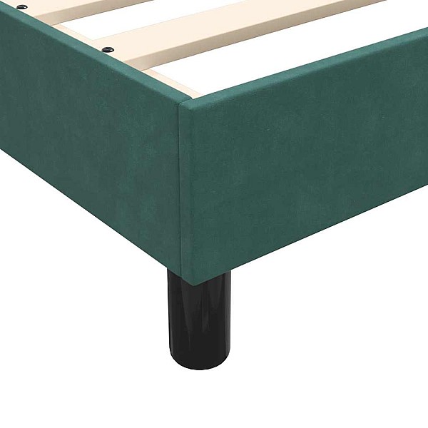 Box Spring Gulta bez matrača Tumši zaļa 80x210 cm samts