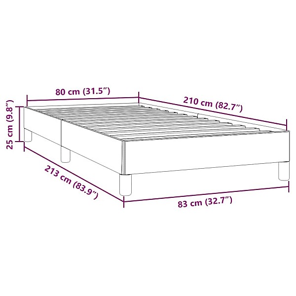 Box Spring Gulta bez matrača Tumši zaļa 80x210 cm samts