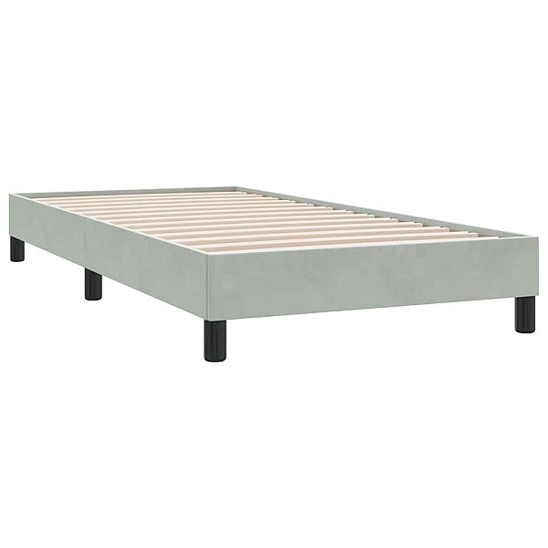 Box Spring Gulta bez matrača Gaiši pelēka 90x210 cm samts