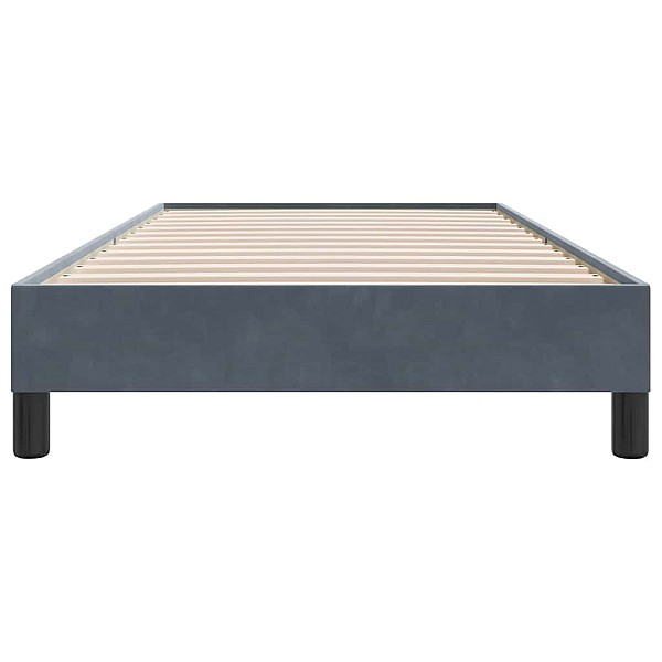 Box Spring Gulta bez matrača Tumši pelēka 90x210 cm samts