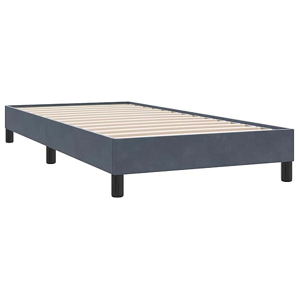 Box Spring Gulta bez matrača Tumši pelēka 90x210 cm samts