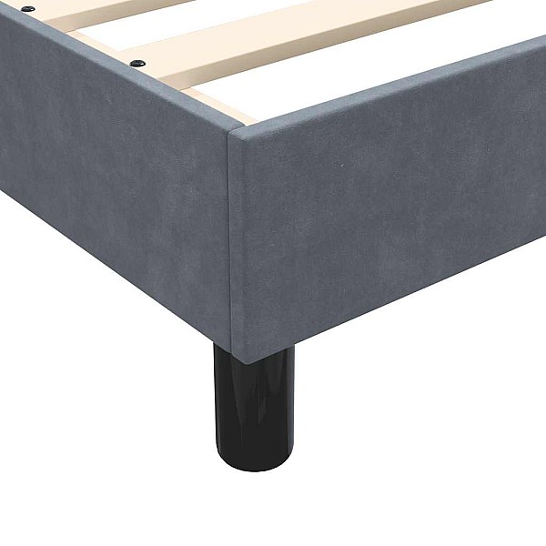 Box Spring Gulta bez matrača Tumši pelēka 90x210 cm samts