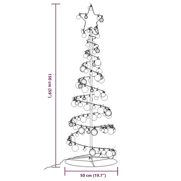 LED ziemassvētku eglīte ar nieciņiem 100 LED silti balta 150 cm