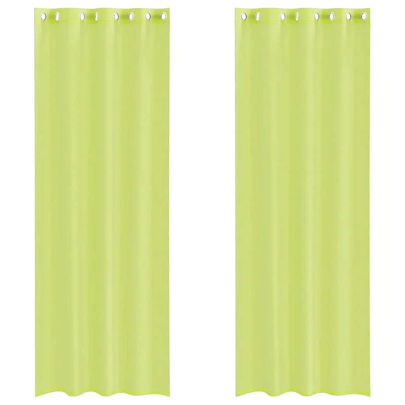 Voile užuolaidos su įvorėmis, 2vnt., obuolio žalios, 140x260cm Voile užuolaidos su įvorėmis, 2vnt., obuolio žalios, 140x260cm