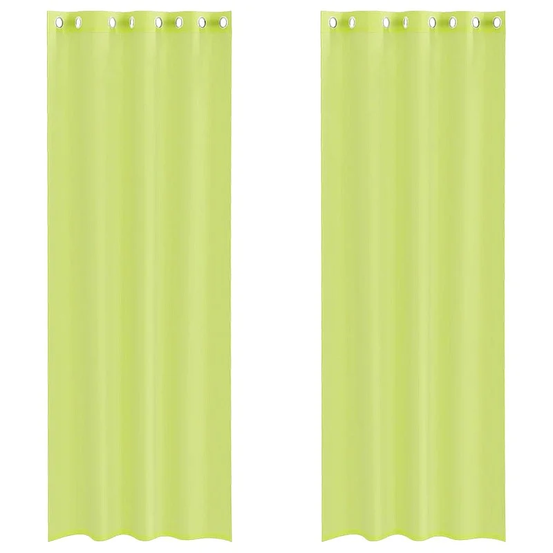 Voile užuolaidos su įvorėmis, 2vnt., obuolio žalios, 140x300cm Voile užuolaidos su įvorėmis, 2vnt., obuolio žalios, 140x300cm