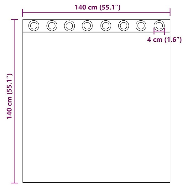 voile aizkari ar starplikām, 2 gab., melni, 140x140 cm