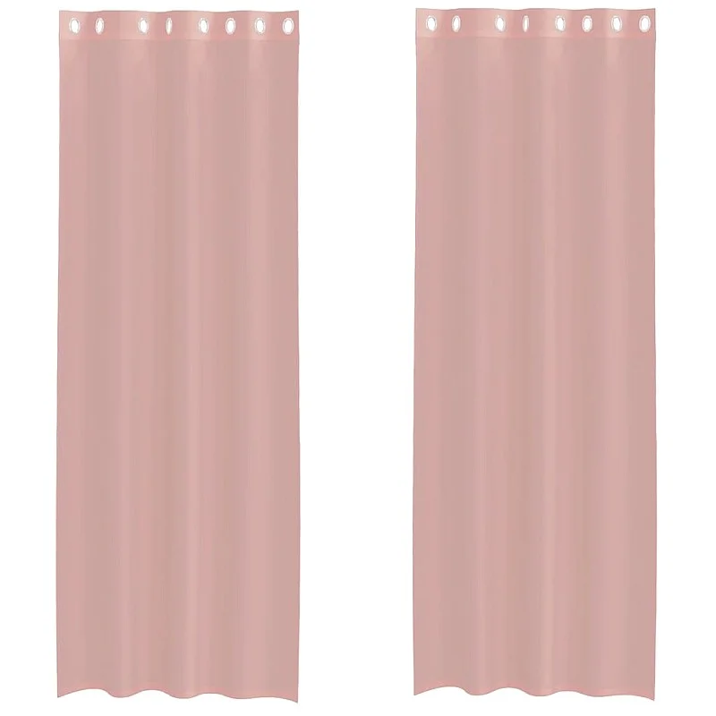 Voile užuolaidos su įvorėmis, 2vnt., rožinės spalvos, 140x300cm Voile užuolaidos su įvorėmis, 2vnt., rožinės spalvos, 140x300cm