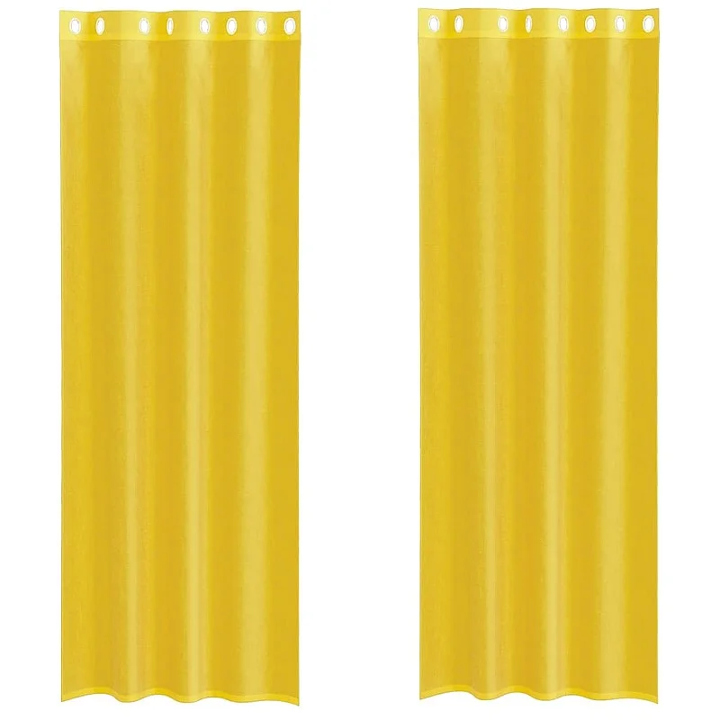 Voile užuolaidos su įvorėmis, 2vnt., geltonos spalvos Voile užuolaidos su įvorėmis, 2vnt., geltonos spalvos