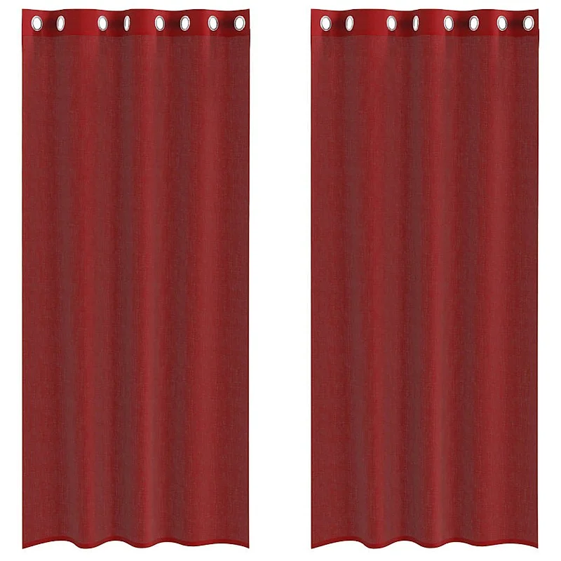 Voile užuolaidos su įvorėmis, 2vnt., raudonojo vyno spalvos Voile užuolaidos su įvorėmis, 2vnt., raudonojo vyno spalvos