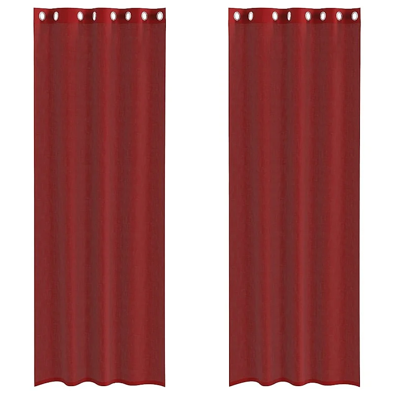 Voile užuolaidos su įvorėmis, 2vnt., raudonojo vyno spalvos Voile užuolaidos su įvorėmis, 2vnt., raudonojo vyno spalvos