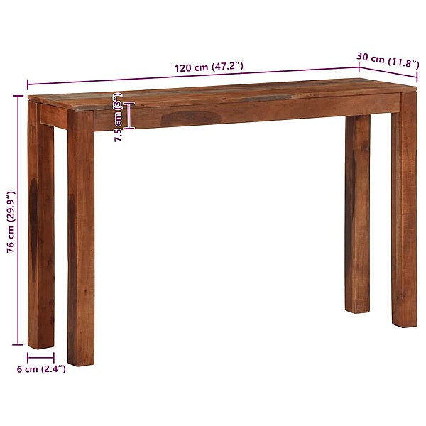 konsoles galds 120x30x76 cm Akācijas masīvkoka