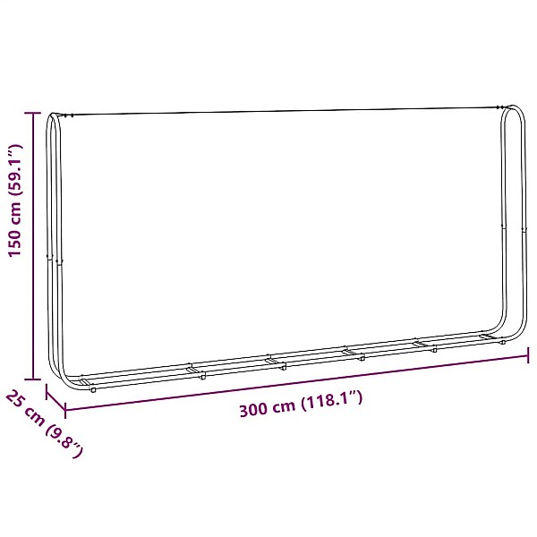 malkas uzglabāšanas statīvs, 300x25x150 cm, cinkots tērauds