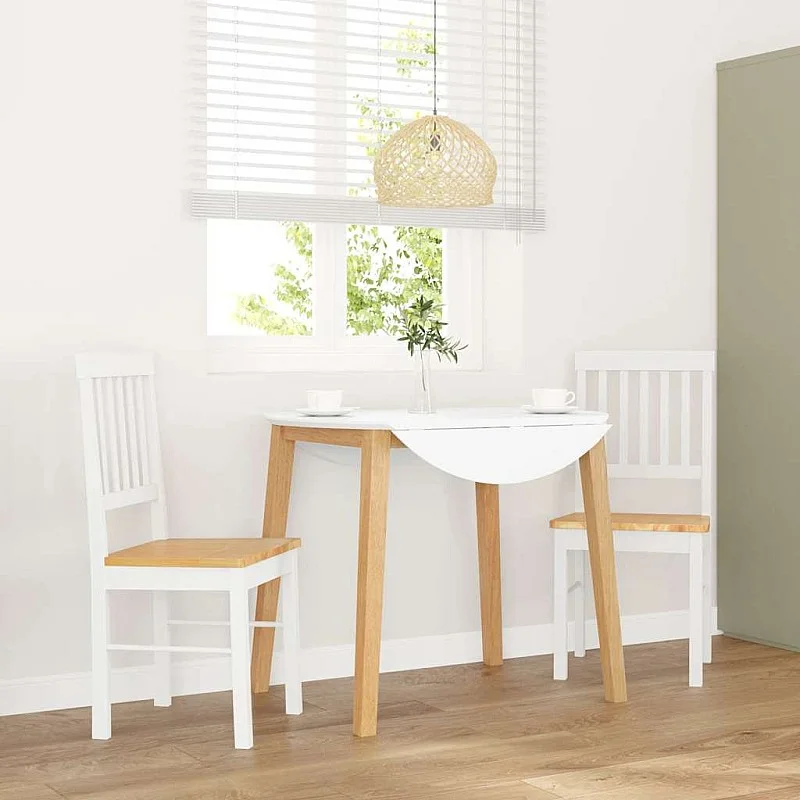 Ēdamistabas krēsli 2 gab. Balta masīvkoka gumija