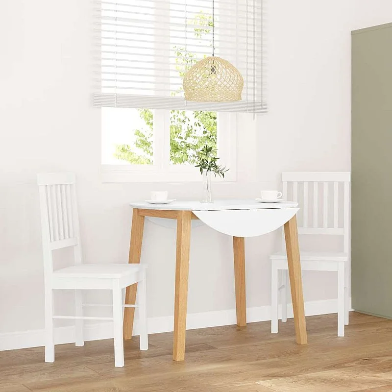 Ēdamistabas krēsli 2 gab. Balta masīvkoka gumija