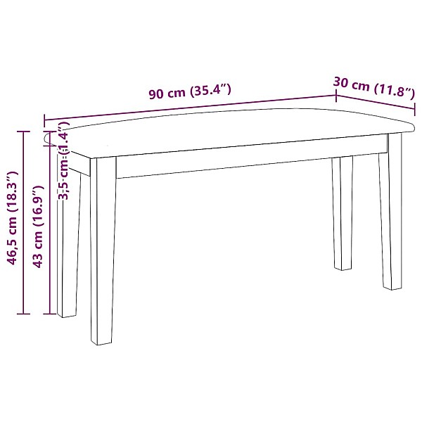 Sols 90 cm Masīvkoka gumija