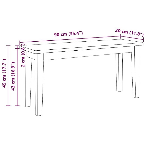 Sols 90 cm Masīvkoka gumija