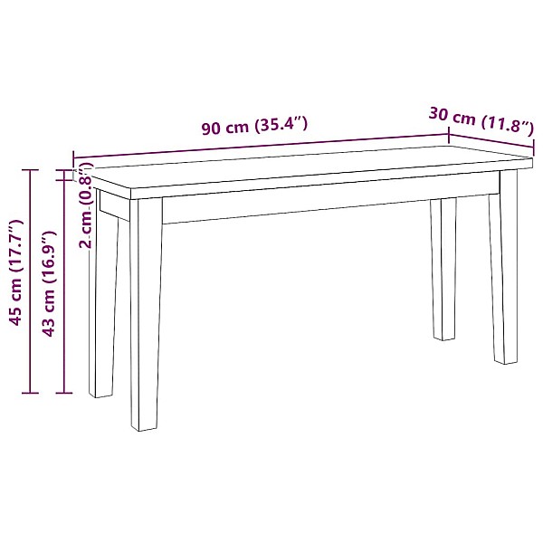 Sols 90 cm Balta masīvkoka gumija