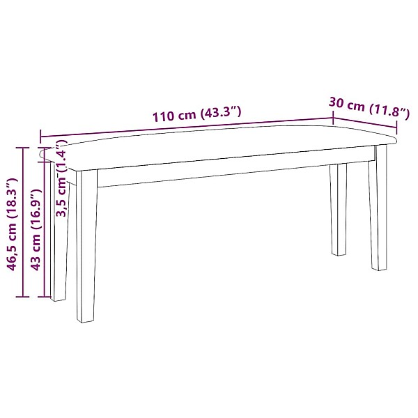 Sols 110 cm Brūns Masīvkoka gumija