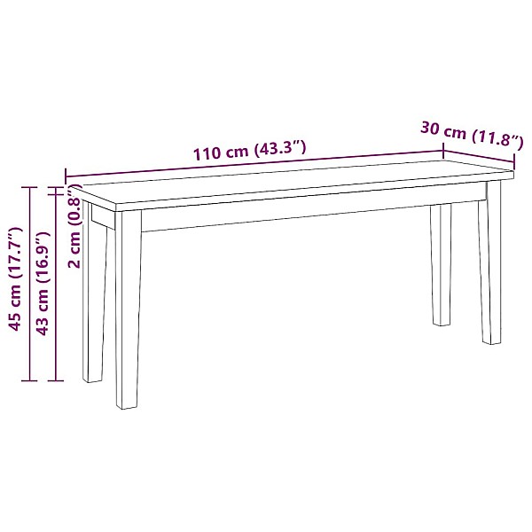 Sols 110 cm Masīvkoka gumija