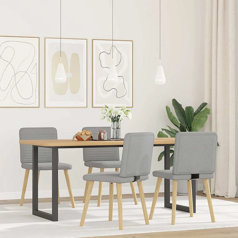 virtuves krēsli, 4 gab., mākonis pelēks audums