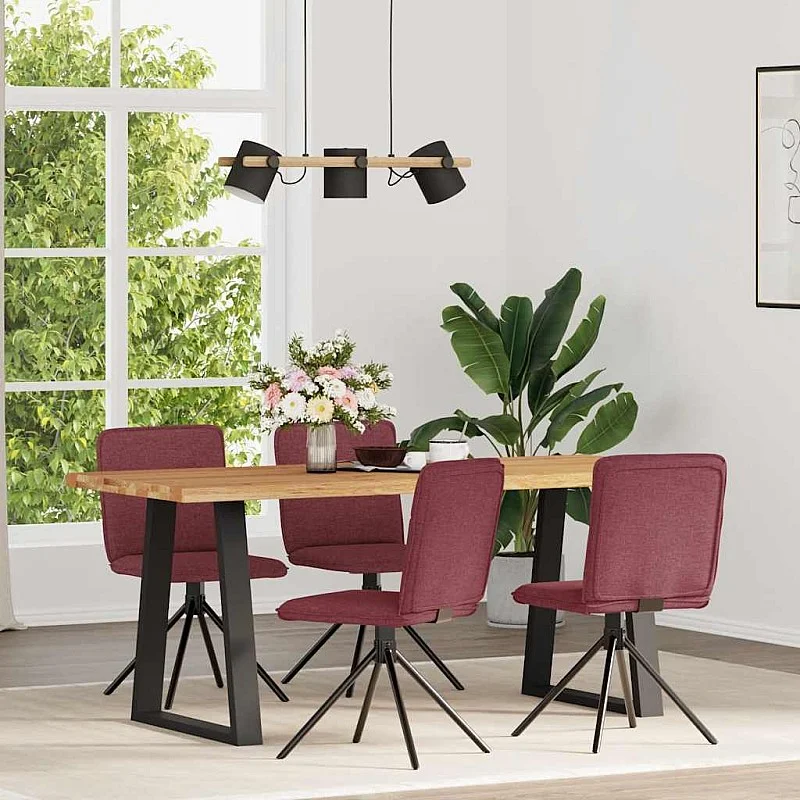 virtuves krēsli, 4 gab., vīnsarkans audums