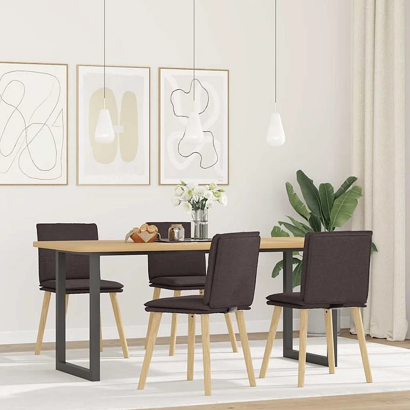 virtuves krēsli, 4 gab., tumši brūns audums