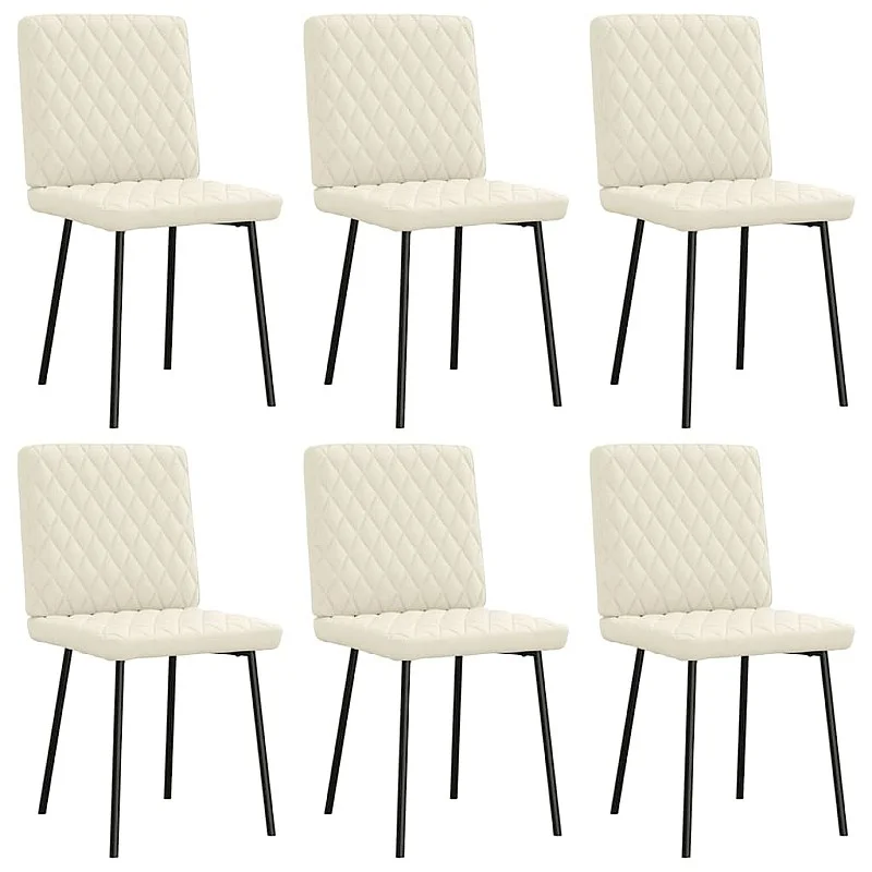 virtuves krēsli, 6 gab., krēmkrāsas samts