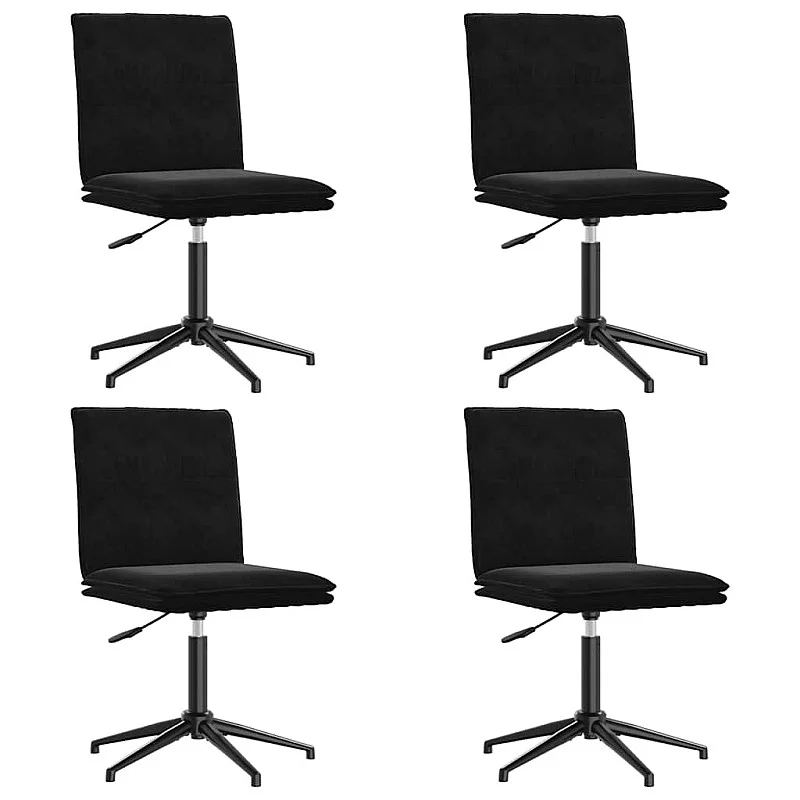 virtuves krēsli, 4 gab., melns samts