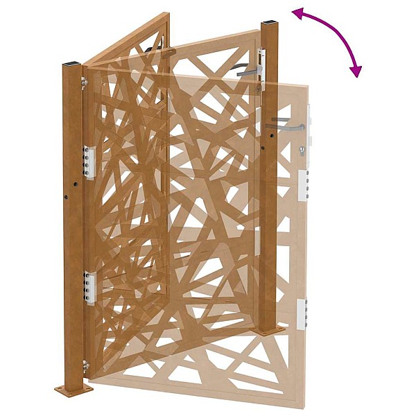 Dārza vārti 105x130 cm Laikapstākļu tērauda gaismas dizains