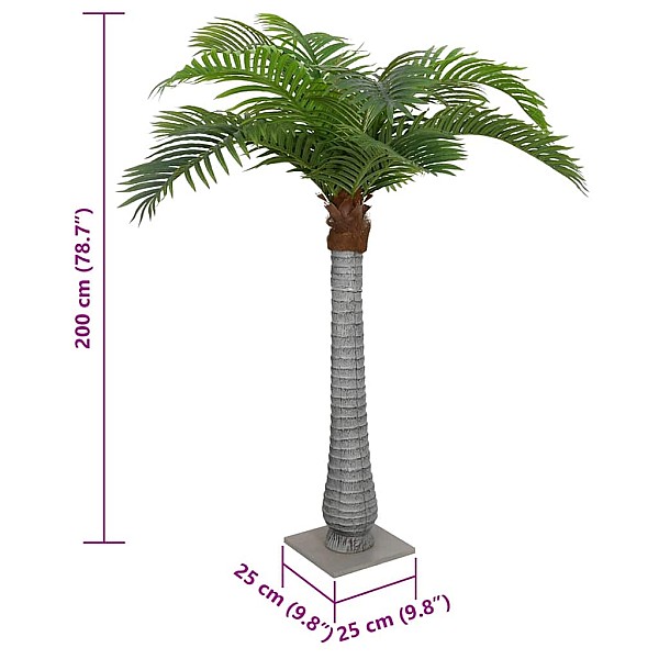 mākslīgā palma, 15 lapas, 200 cm, zaļa