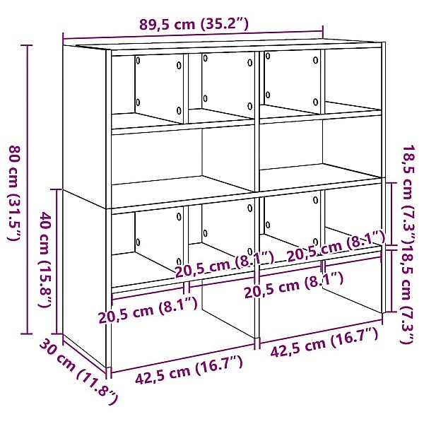 apavu plaukti 2 gab sakraujami betona pelēks 89,5x30x40 cm