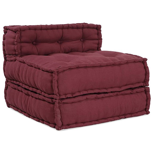 Modulārais Pouff Maroon 70x70x54 audums