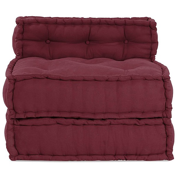 Modulārais Pouff Maroon 70x70x54 audums