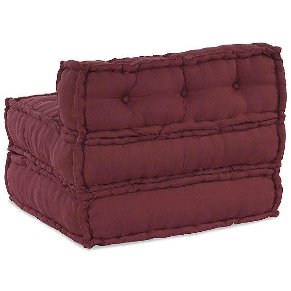 Modulārais Pouff Maroon 70x70x54 audums