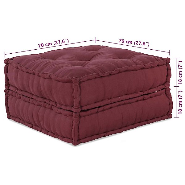 Modulārais Pouff Maroon 70x70x36 audums