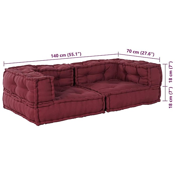 Modulārais Puffe Maroon 140x70x36 audums