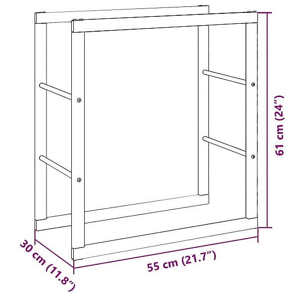 Malkas plaukts Melns 55x30x61 cm Tērauds