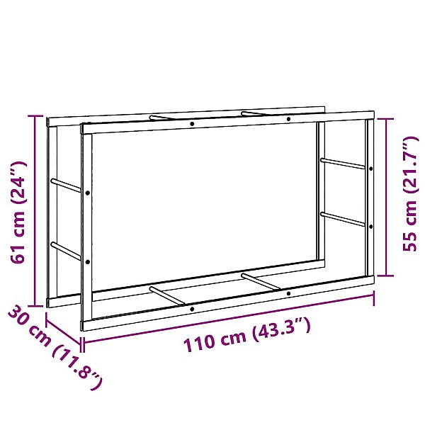 Malkas plaukts Melns 110x30x61 cm Tērauds