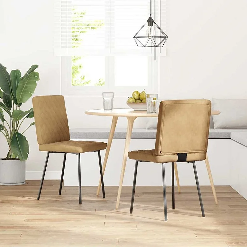 virtuves krēsli, 2 gab., brūns samts