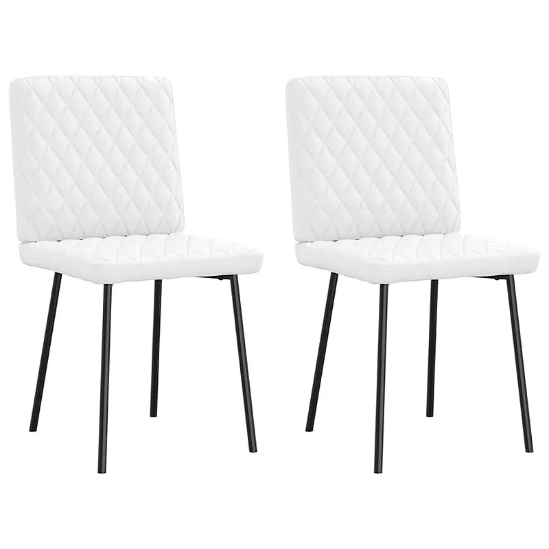 virtuves krēsli, 2 gab., balta mākslīgā āda