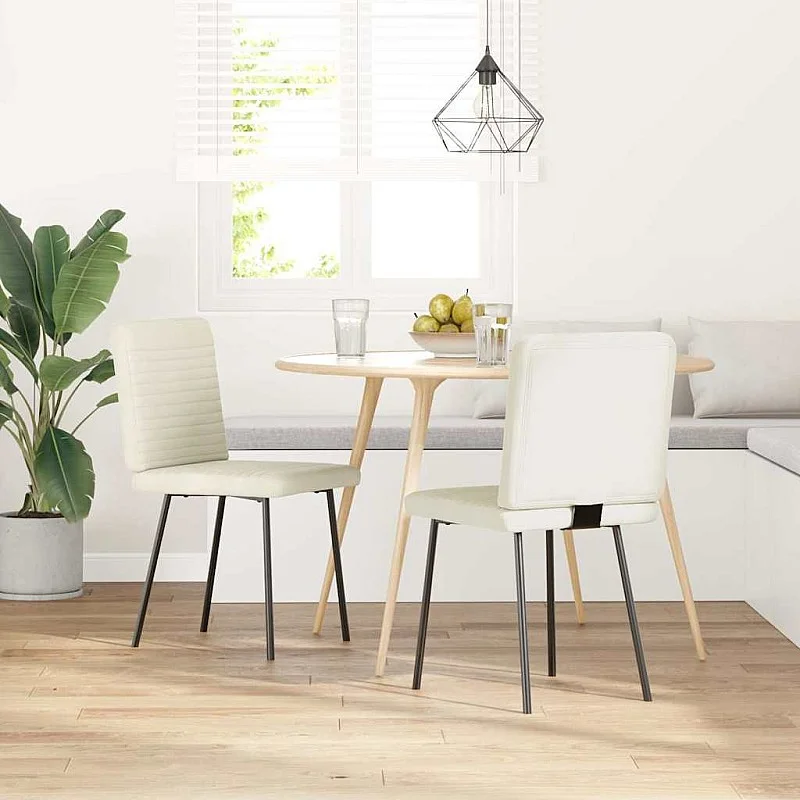 virtuves krēsli, 2 gab., krēmkrāsas samts