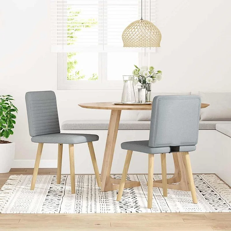 virtuves krēsli, 2 gab., gaiši pelēks audums virtuves krēsli, 2 gab., gaiši pelēks audums