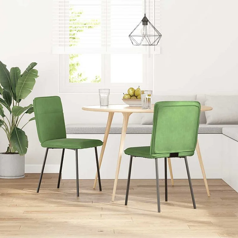 virtuves krēsli, 2 gab., gaiši zaļš samts